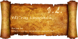Váray Levendula névjegykártya